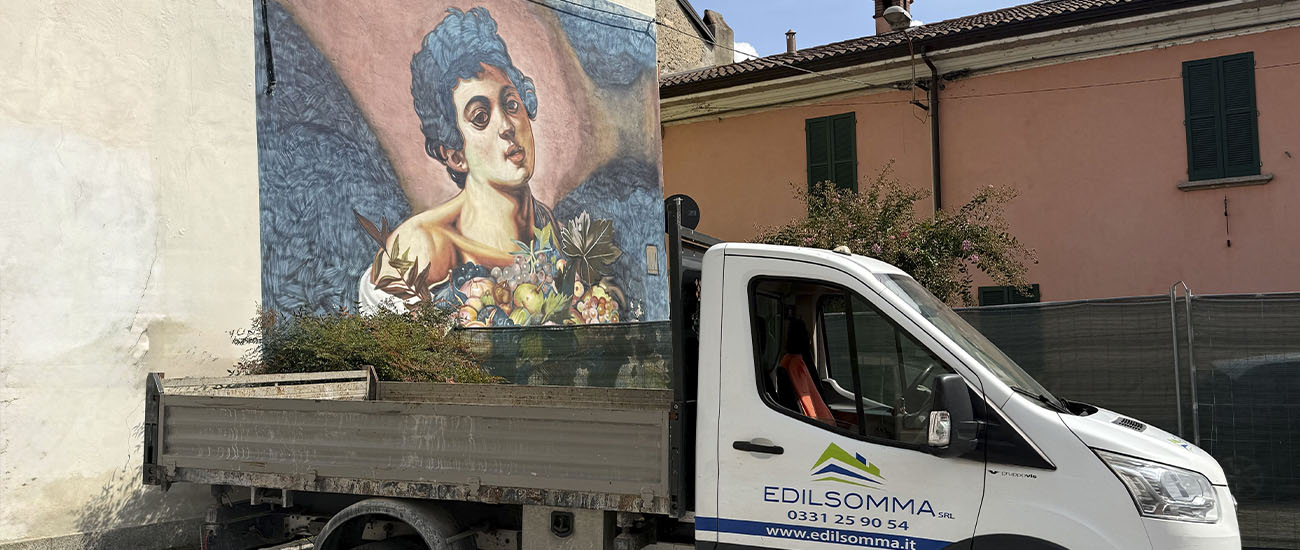 Realizzazione Edilsomma ad Angera (Va) - murales di Andrea Ravo Mattoni